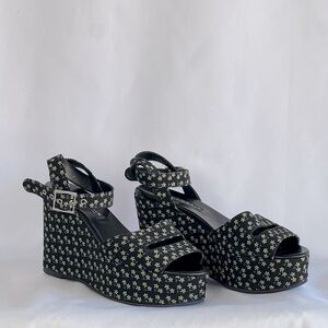 Newbark Floral platform wedge sandal, 8.5